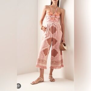 Zimmermann Pink Wide Leg Jumpsuit